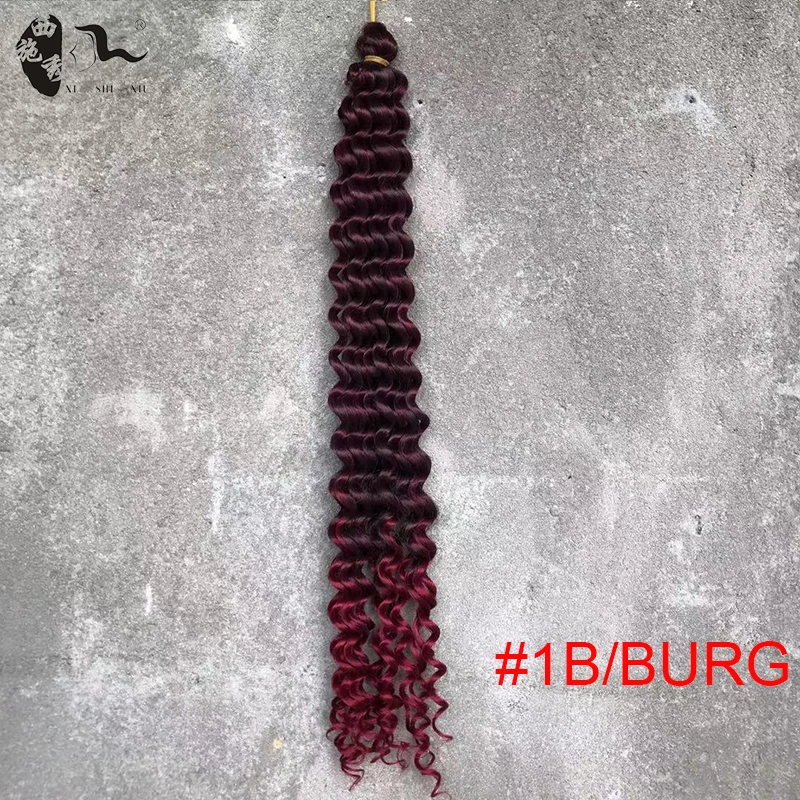 XISHIXIU 5 шт. глубокая волна предварительно петля синтетическая плетеная крючком