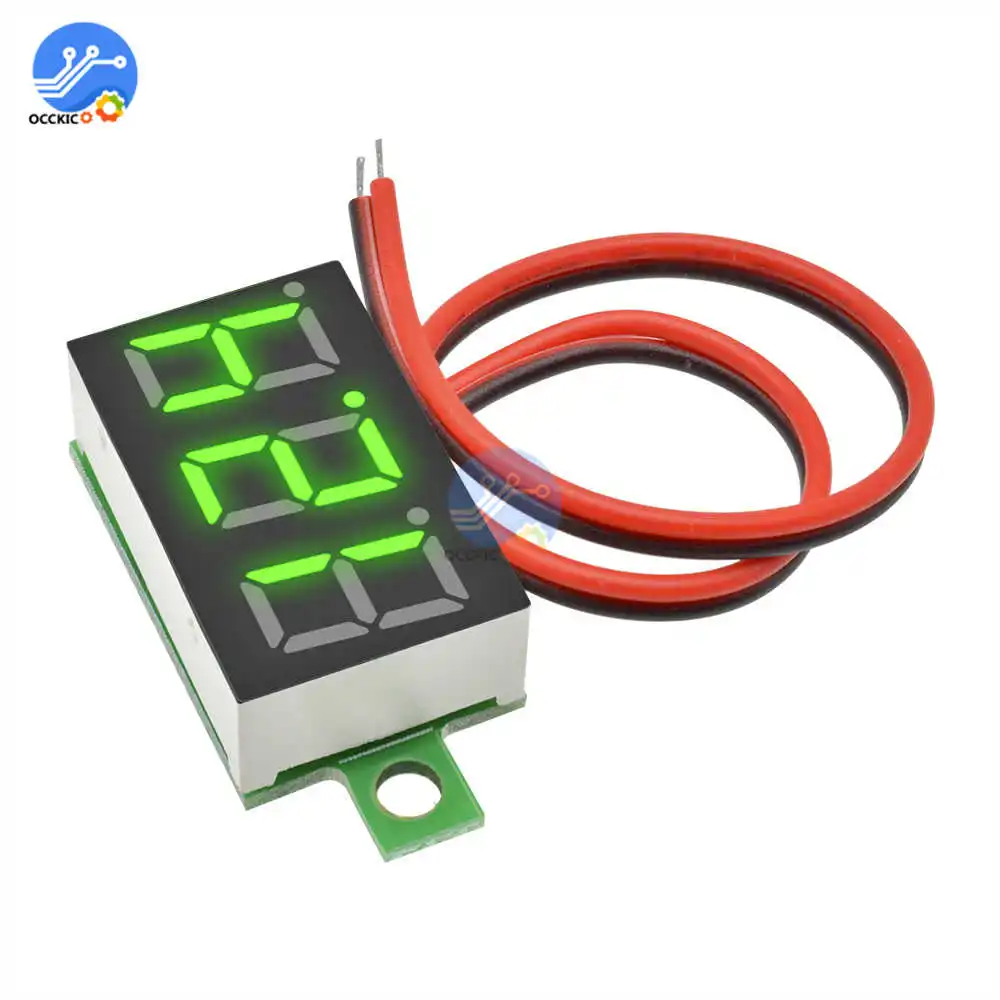 0 36 дюймовый мини светодиодный цифровой вольтметр Зеленая панель измеритель
