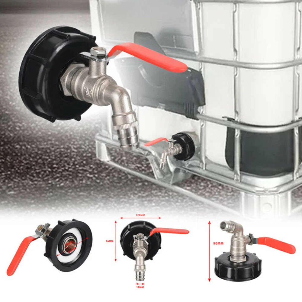 

S60x6 IBC tank tap adapter Adapter 3/4Inch 12x9x7,6 cm с сливной шаровой кран, Новинка
