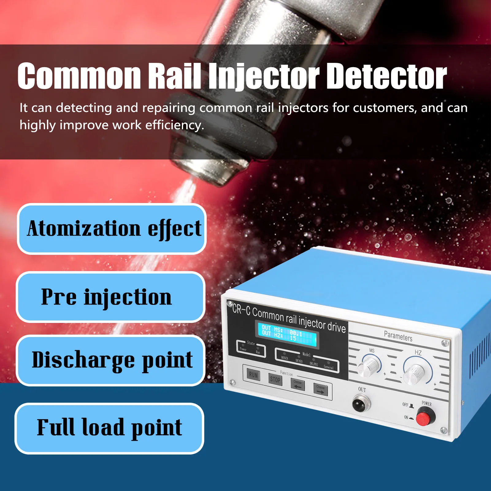 

KKMOON CR-C Common Rail Injector Tester Injectors Large Digital Display Diagnosis Tool