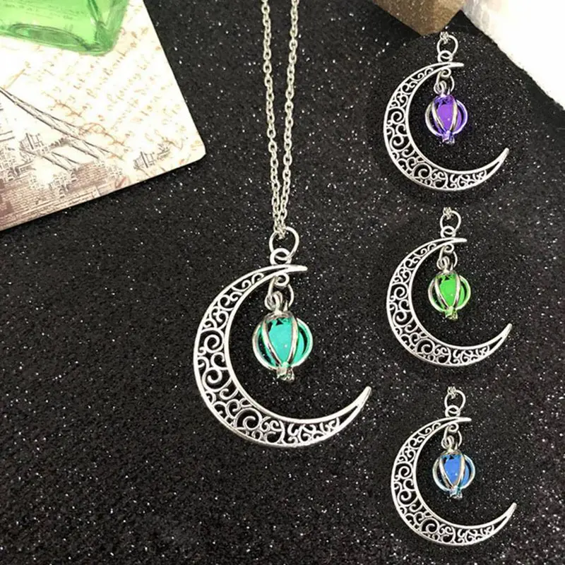 Неоготическое светящееся ожерелье с подвеской женское Очаровательное в виде