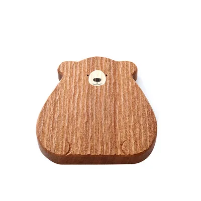 

Cartoon Bear Wood Tea Dinner Plate Pizza Plate Party Dessert Plate BBQ Grill Plate Serving Plate Snack Fruit Dish Tableware