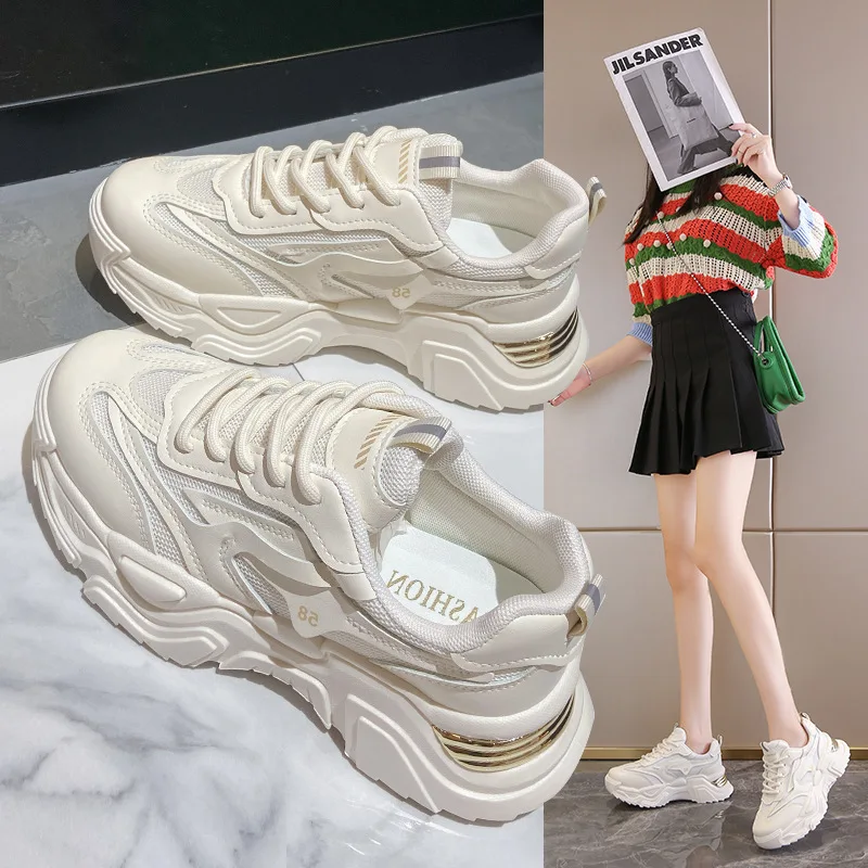 

Korean version of the old shoes women's 2021 fall new breathable fashion student sports shoes increase female trendy shoes