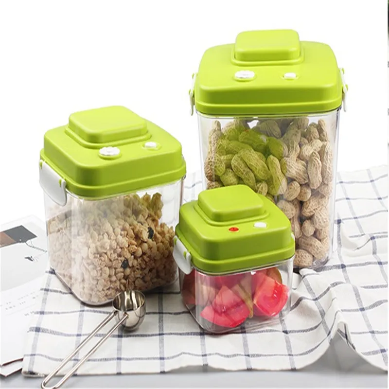 

Vacuum Fresh-keeping Box Plastic Household Damp Proof Airtight Food Kitchen Lunch Storage Container With Pump Vacuum Sealer