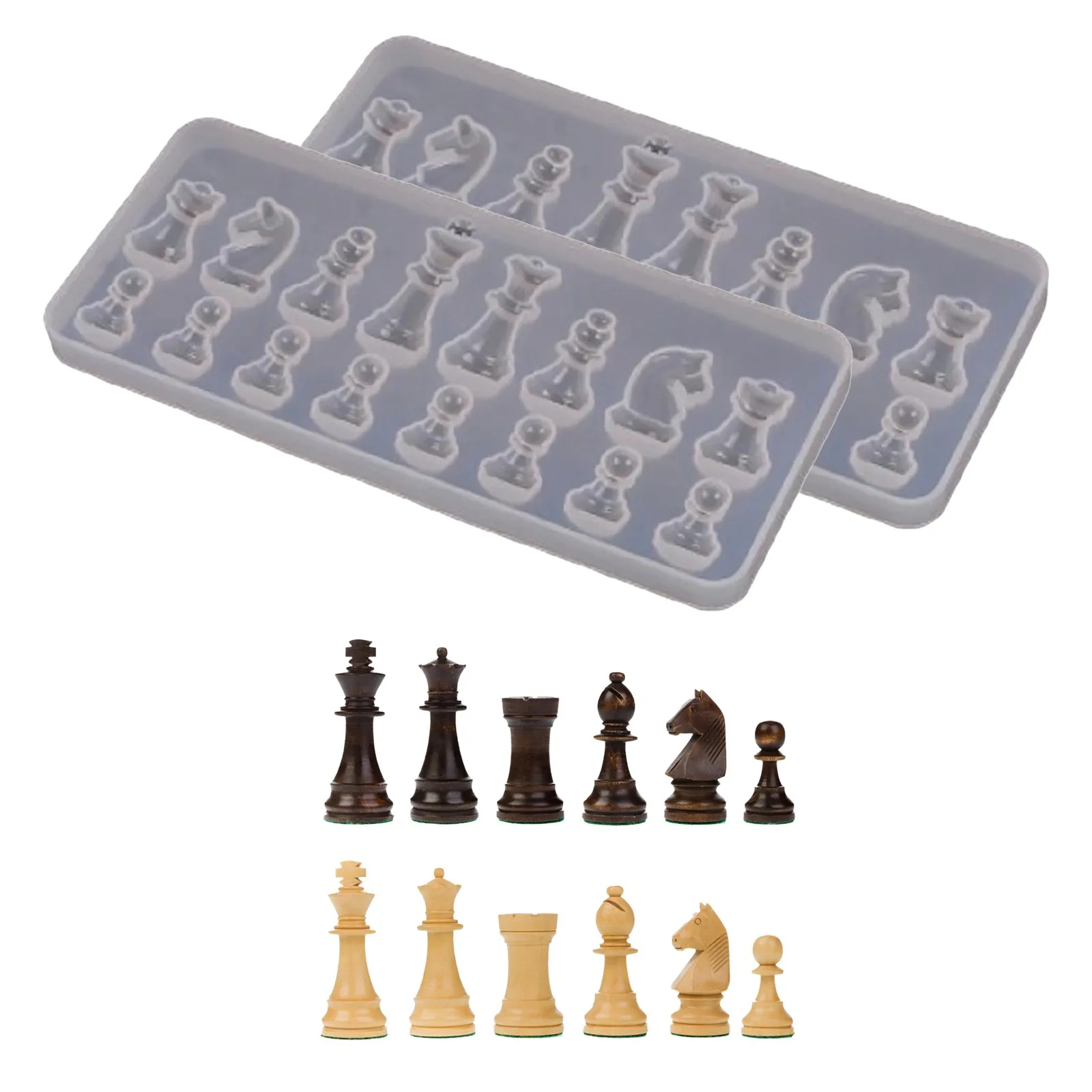 

New Silicone 3D Chess Mould Cake Chocolate Candy Craft Mold Tool DIY Funny Self-made Eatable Chess Set Soap Ice Tray Mold