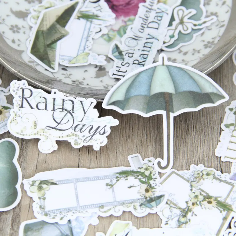 

28PCS Rain umbrella Stickers Crafts And Scrapbooking stickers kids toys book Decorative sticker DIY Stationery