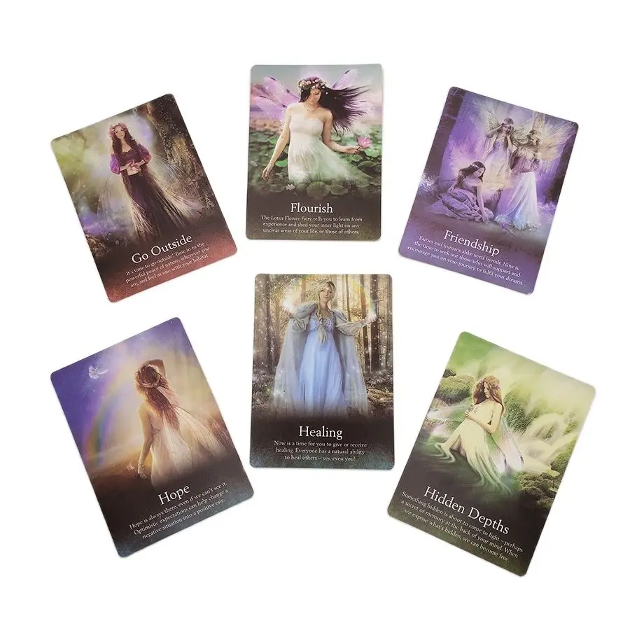 Fairies Oracle Cards 44 Fate Divination Tarot Card Table Game With Online Guidebook For Adult Children Board | Спорт и развлечения
