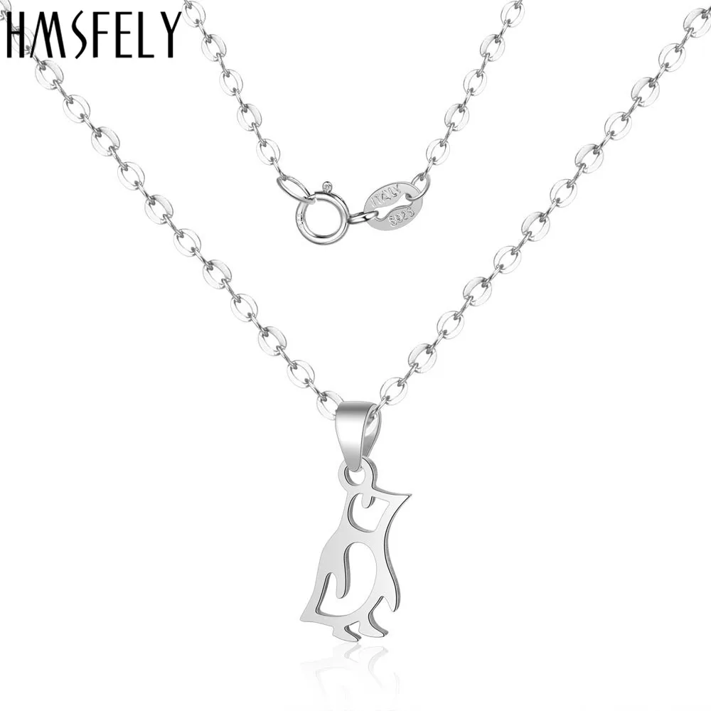 

HMSFELY реальные 925 серебряный шарм подвеска-Пингвин на ожерелье для женщин ювелирные изделия животных свисающие Сережки для женщин ожерелье ю...