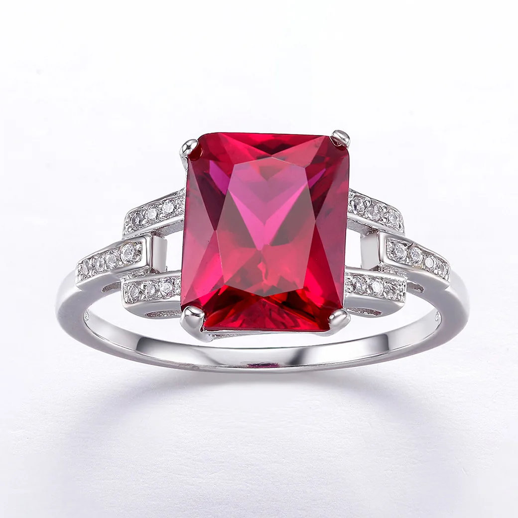 Ювелирное изделие из стерлингового серебра на подушке циркониевое кольцо с