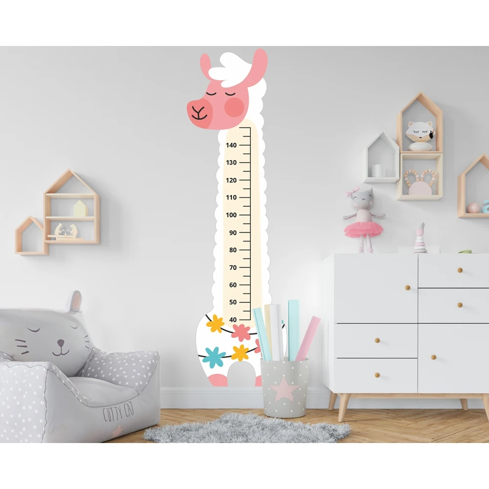 Ростомер детский на стену наклейка &quotЛама&quot. С контурной резкой. детский.