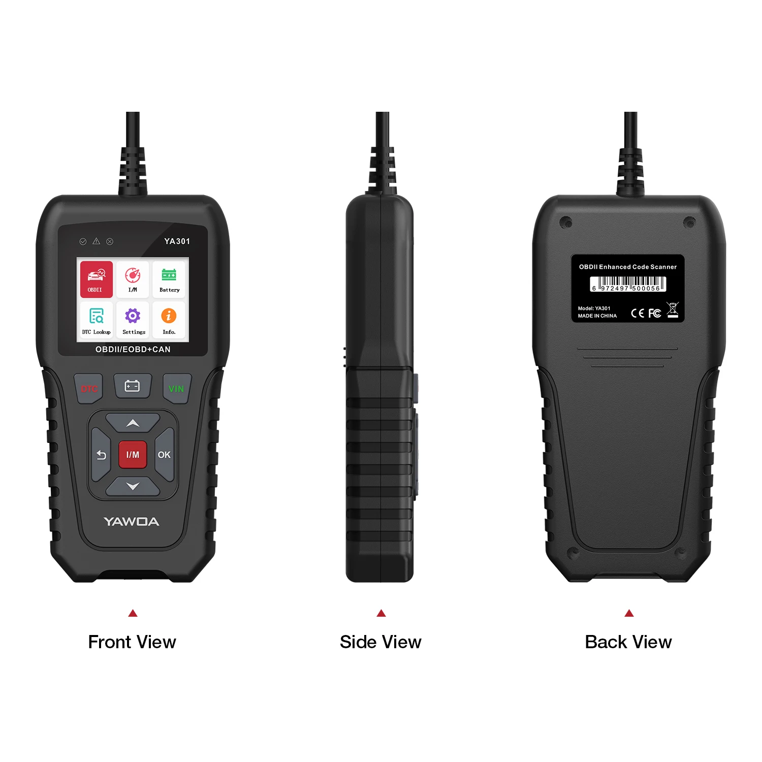 OBD2 сканер YA301 OBDII считыватель кодов полная функции для проверки освещения