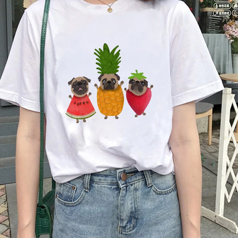 

Pineapple Fruit Print Cartoon Fun T shirt Harajuku t shirt 90'S girls Tshirt Short Sleeve 2021 New Summer Ladies tees Mujer