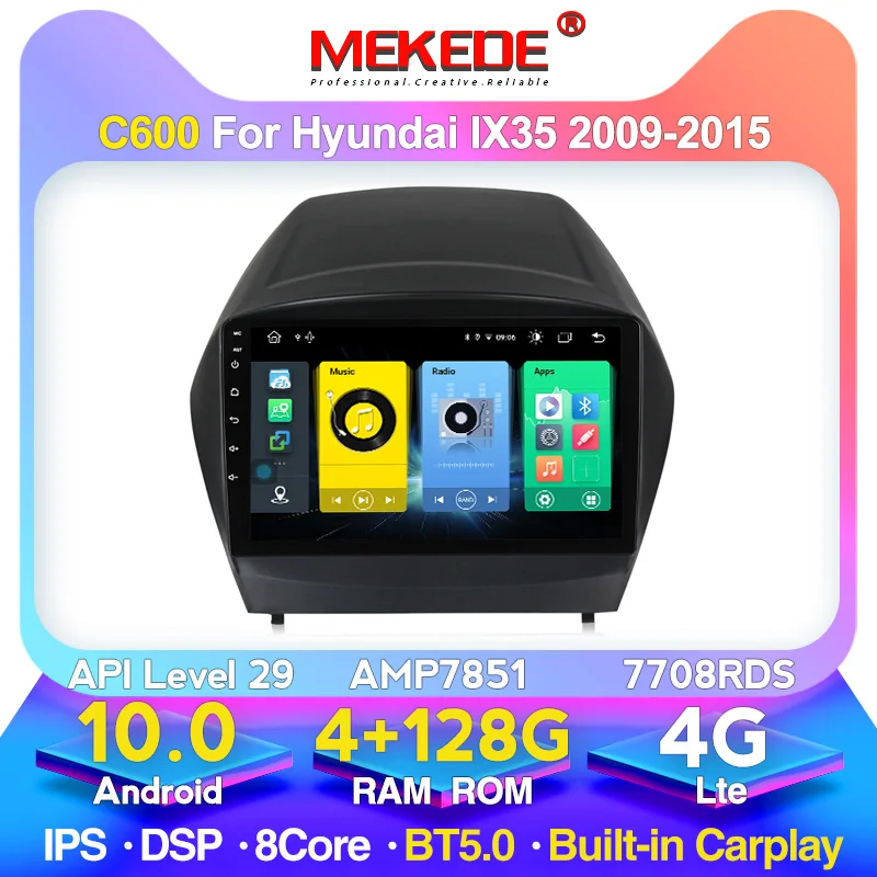 Автомагнитола MEKEDE 2 DIN для Hyundai IX35 2009 2010 2011 2012 2015 с GPS навигацией и поддержкой DVR Carplay