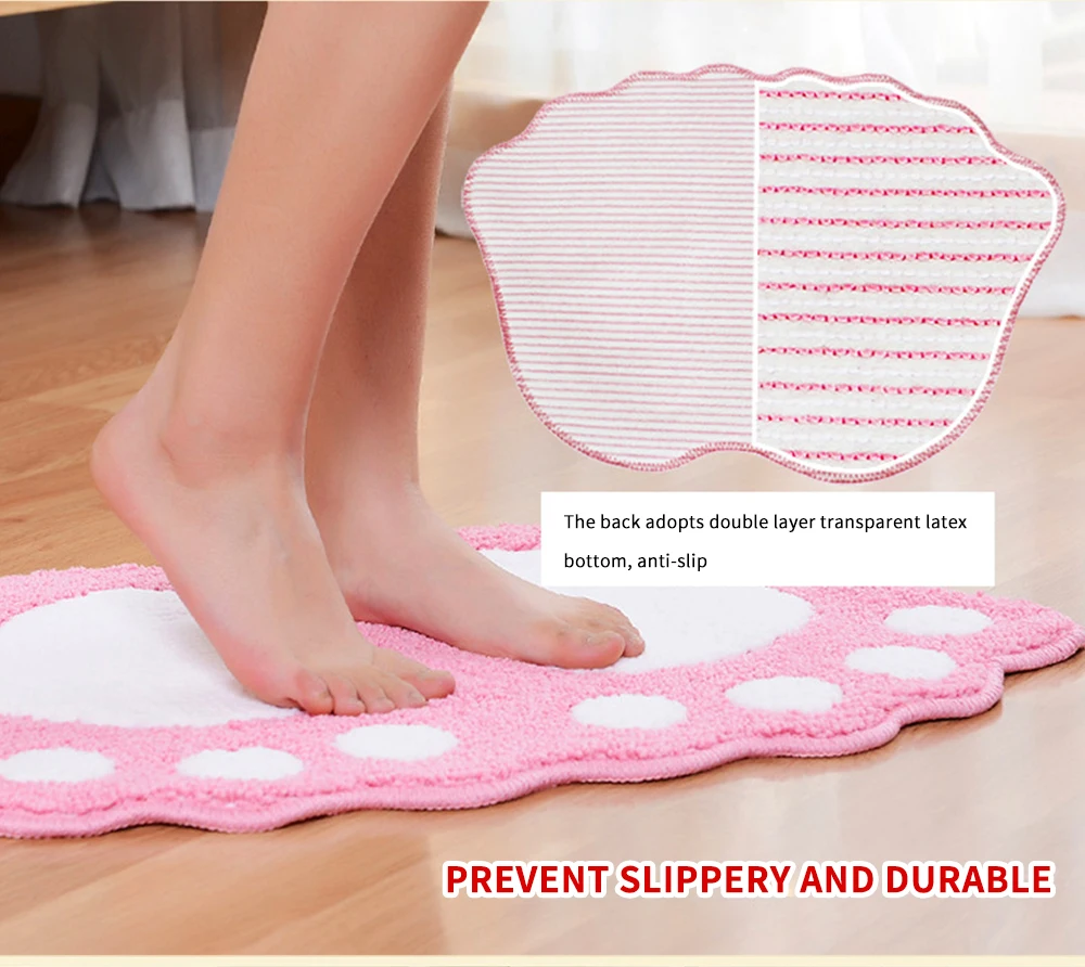 Big Feet Shape Cute Entrance Doormat Flocking Bath Mat Non-slip Rugs Bathroom Floor Super Soft Fiber Carpet Home Decoration | Дом и сад