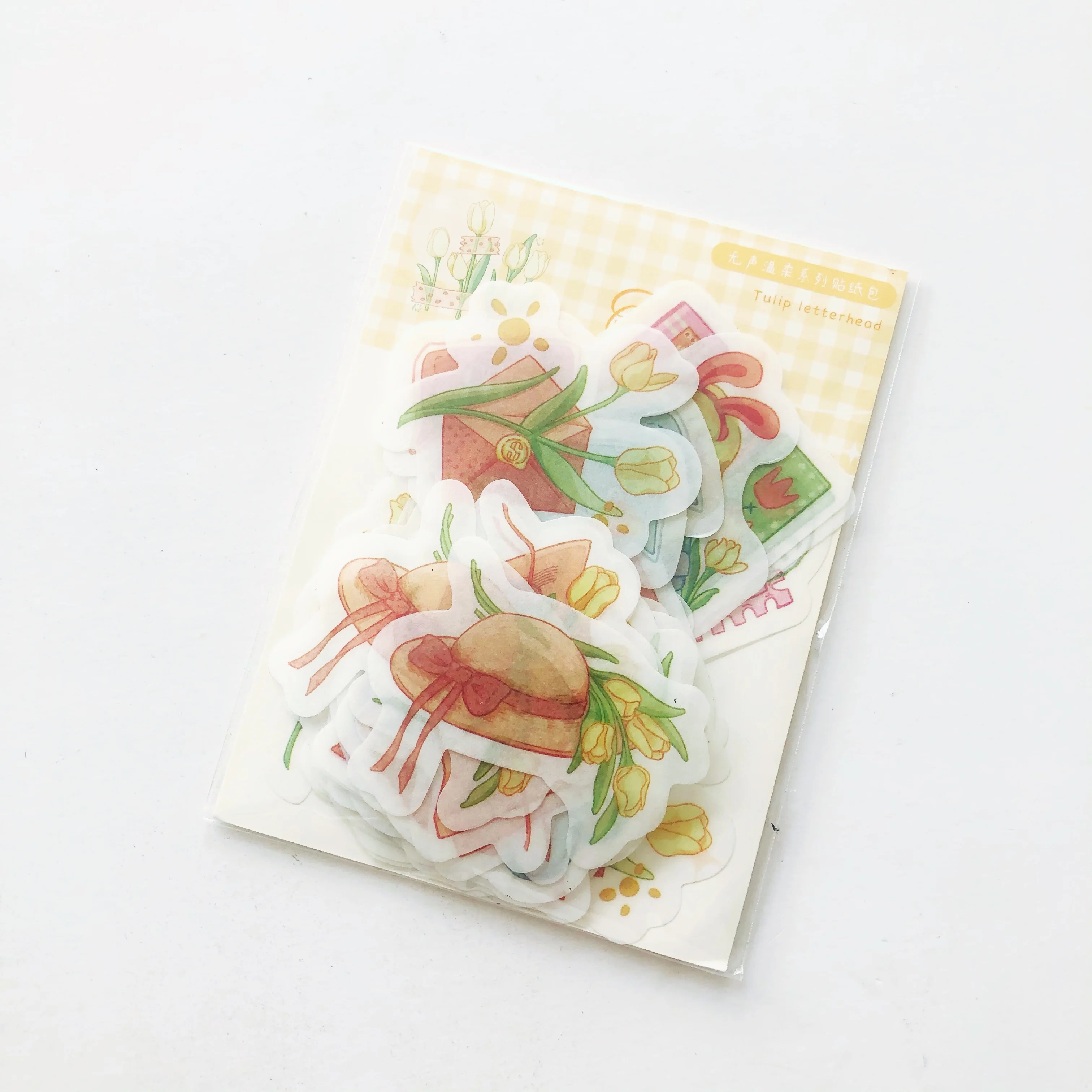 

1 Pack ( 40 pieces ) Flowers tulip Girl Hand Account Diary Handbook Decorative Sticker