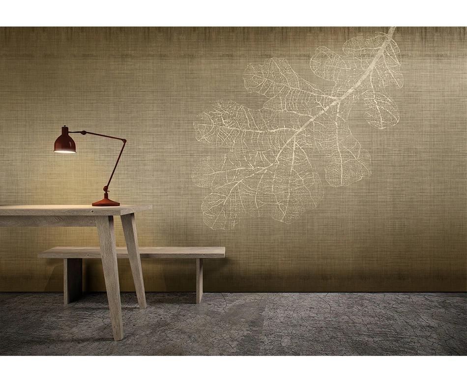 MASAR Original simple color fresco old room living room dining room business background wall wallpaper Oak leaf