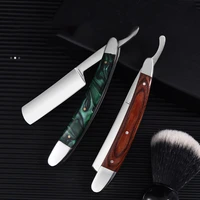 wooden handle manual shaving razor super sharp classical stainless steel barber shaver hair knifes