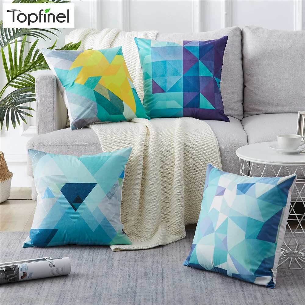 Topfinel Teal геометрический чехол для подушки с Северными мотивами тропический