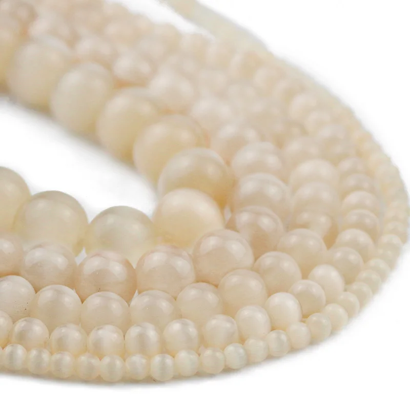 

4 ~ 12 мм Натуральный камень светильник шампанское “кошачий глаз” опаловые стеклянные круглые переливающиеся бусины для изготовления ювели...