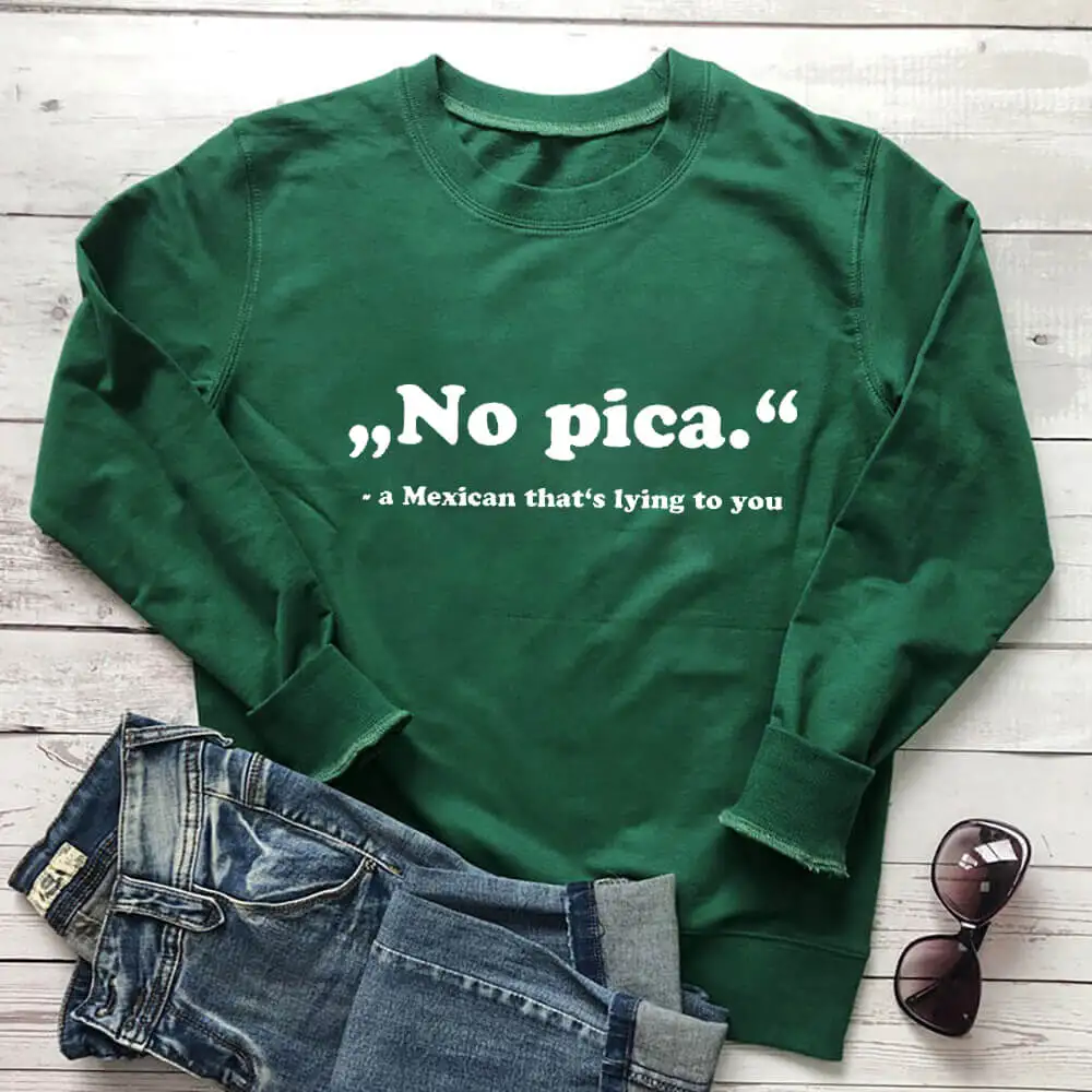 Funny Mexican Sayings 100%Cotton Spanish Sweatshirts Women's Funny Casual O-Neck Latina Feminist Long Sleeve Tops Spanish Gift images - 6