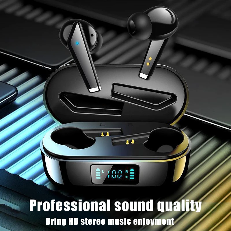 Tws наушники IPX7 Водонепроницаемая беспроводная bluetooth гарнитура светодиодный