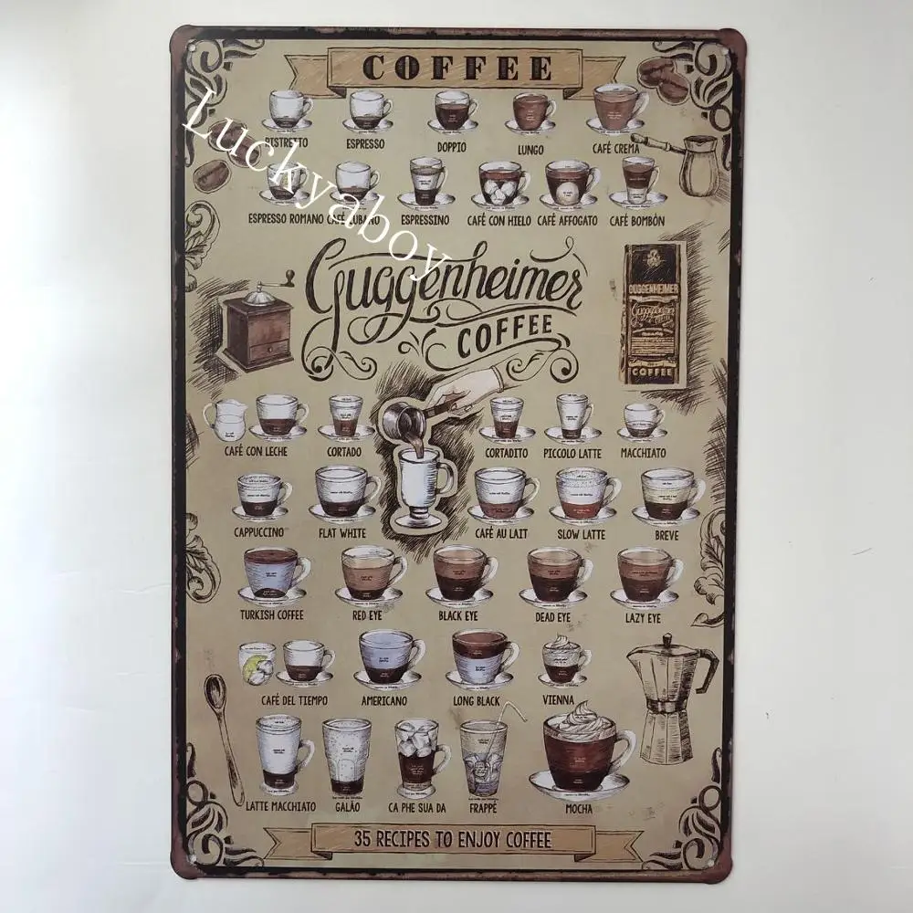 

[Luckyaboy2] Vintage Coffee Hot Dog Smile Cupcake No working Beer Metal Tin Signs Wall Art Painting Poster Bar Cafe Garage Decor