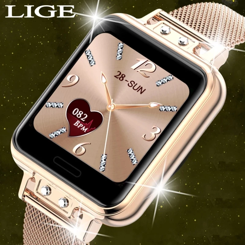 Cheap LIGE 2020 New Smart Watch Women Heart Rate Women Menstrual Cycle Multifunction Ladies Smartwatch Fitness Tracker For Android IOS