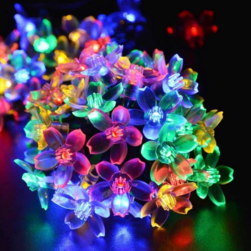 

Flower Garland for the Street, Solar Garden LED String lights Waterproof 5M /7M