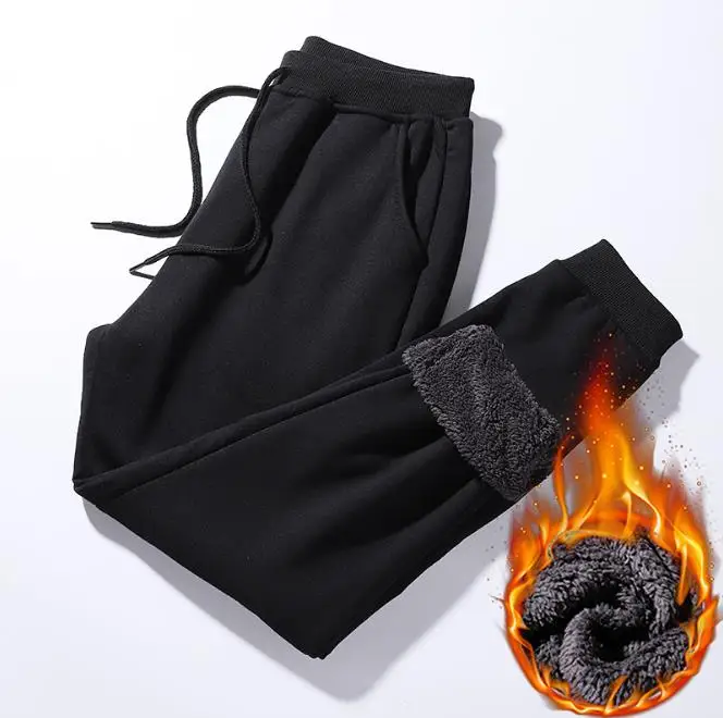 Брюки мужские зимние с начесом флисовая Толстая кофта повседневные Прямые