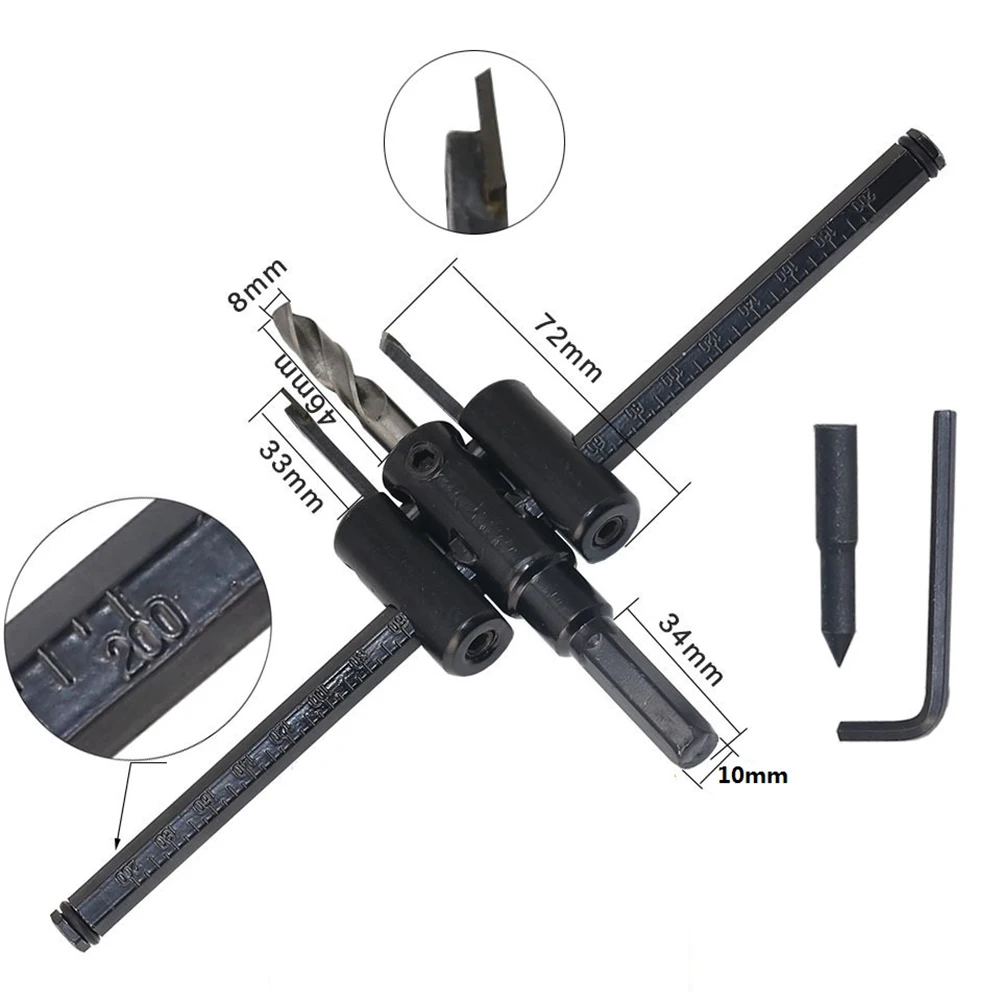 

Adjustable Metal Wood Circle Hole Saw Drill Bit Cutter Kit DIY Tool 30mm-120mm Black Alloy blade 30mm-200mm 30mm-300mm Woodwork
