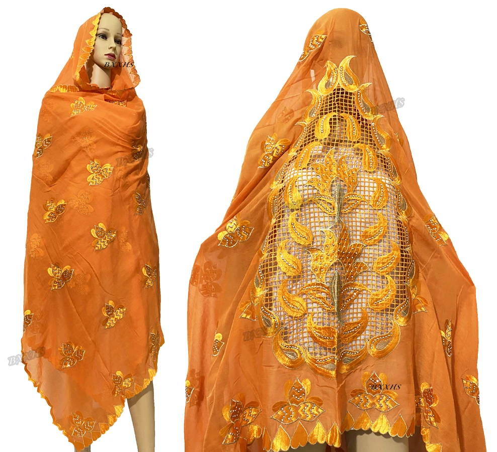 

Fashion New Floral Shawl Cotton Wrap Mesh Embroidered With Diamond Back Flower Big Size Scarf For Lady Muslim Scarves 2 color