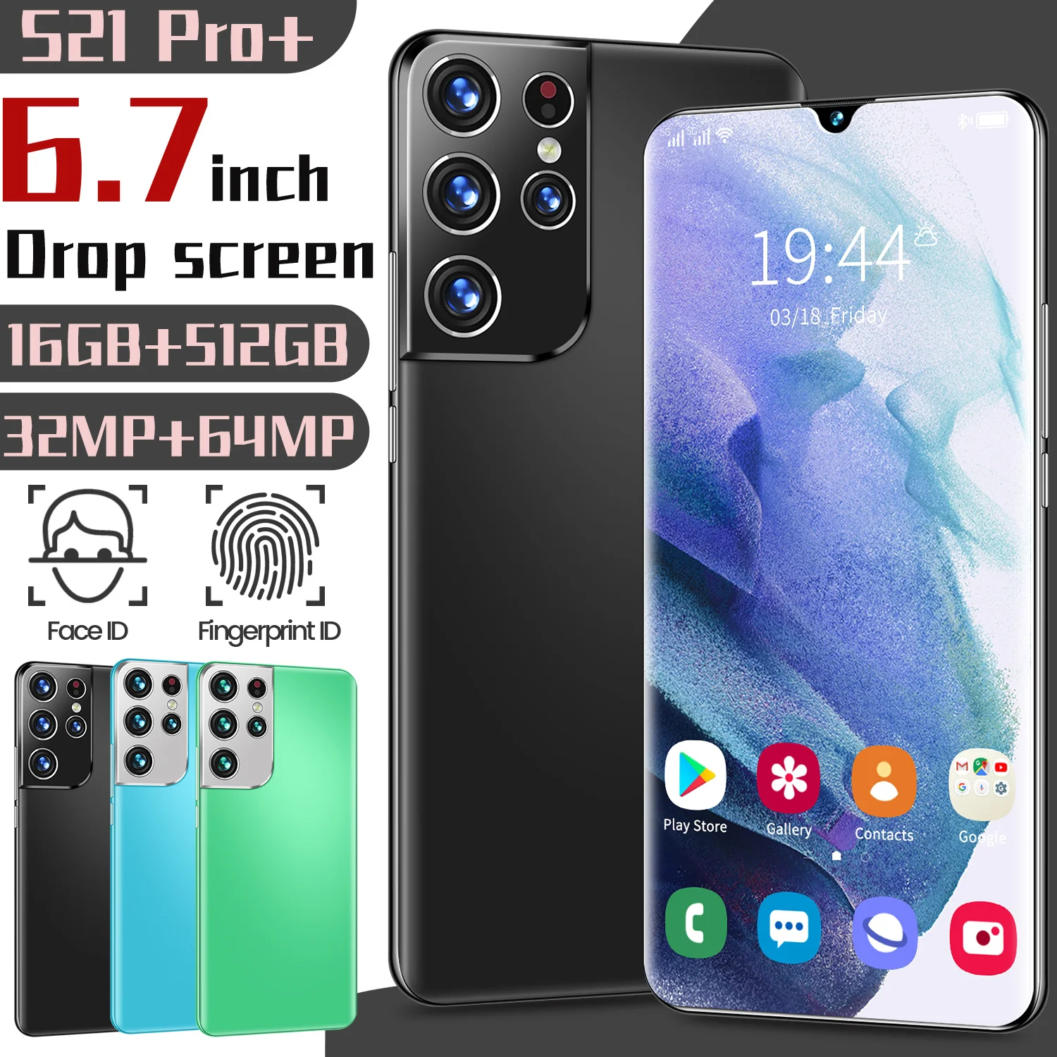 

New Global Version Samsang S21 Pro 6.7 Inch 16GB 512GB 32MP 64MP Smartphone 6000mAh Snapdragon 888 10 Core Face ID Mobile Phone