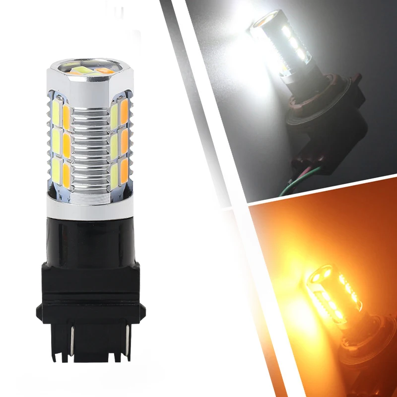 Двухцветные белые и янтарные светодиодные лампы 5630 22SMD 1157 BAY15D T20 7443 T25 3157 для