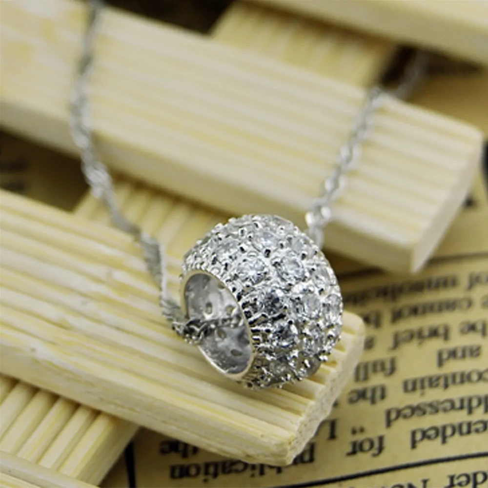 Ожерелье из серебра 925 пробы с подвеской в виде Круга|Ожерелья| |