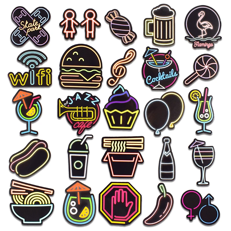50 шт. неоновый светильник наклейка на ноутбук гитару холодильник велосипед