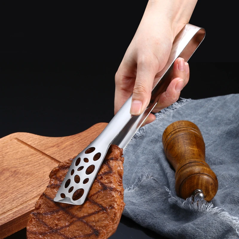 

Non-Slip Stainless Steel Food Tongs Meat Salad Bread Serving Tongs For Barbecue Kitchen Accessories Cooking Utensils