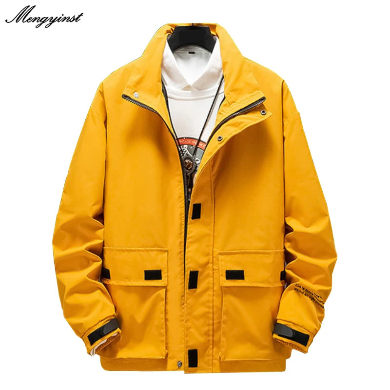 

2022 Men's Spring Summer Removable Hood Jacket Fashion Solid Color Windbreaker Waterproof Casual Bomber Jacket Zipper Coat M~4XL