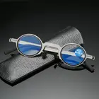 Очки для чтения мужские в металлической оправе, с защитой от сисветильник света, с чехлом и диоптриями