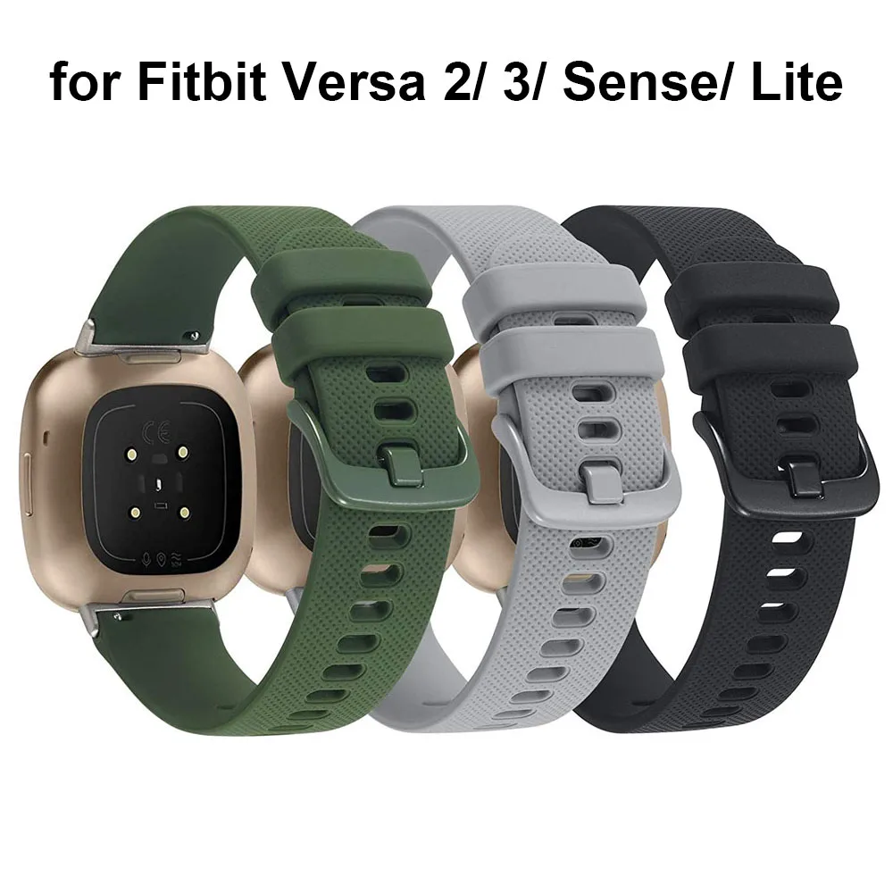

Silicone Band for Fitbit Versa 3 Bands/Sense Strap Soft Watchband for Fitbit Versa 2/Lite Waterproof Wristbands Sport Strap
