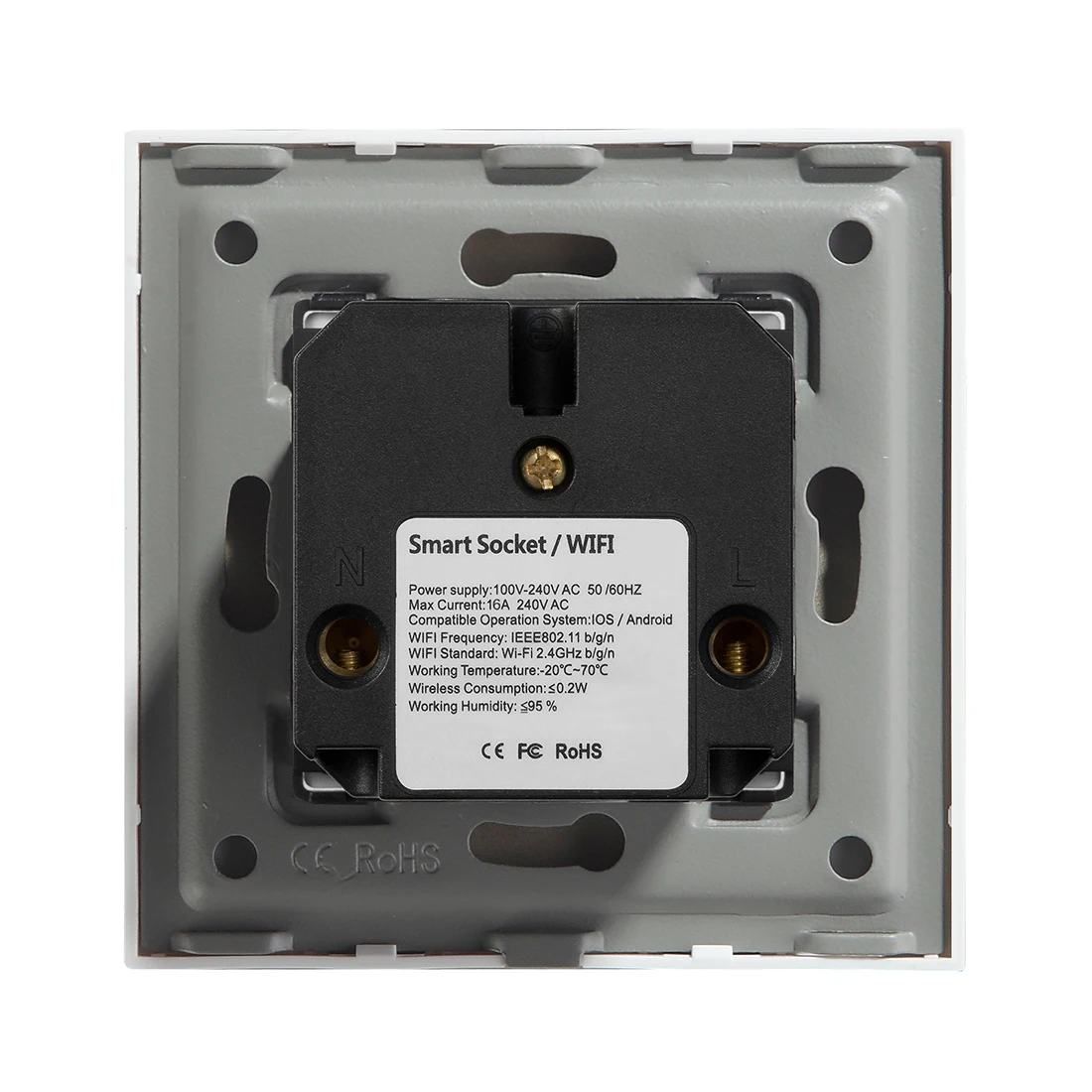 Смарт-розетка настенная со стеклянной панелью и поддержкой Wi-Fi - купить по