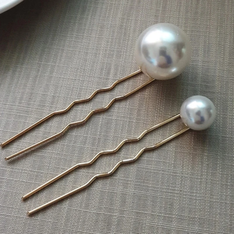 

Women U-shaped Pin Metal Barrette Clip Hairpins Simulated Pearl Bridal Tiara Hair Accessories Wedding Hairstyle Design Tools