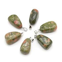 natural irregular stone pendants polished unakite stone necklace accessories for jewelry making bracelet crystal charms