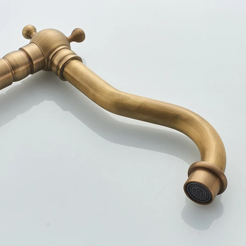 Европейский латунный желтый одиночный смеситель для холодной кухни ванной