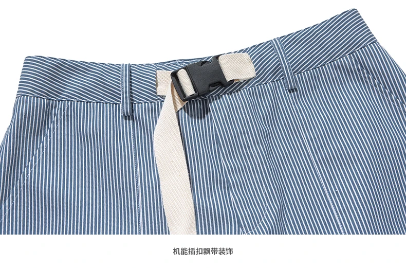INFLATION Men Casual Pants Winter Streetwear Old Fashion Stripe Pants Straight Elastic Waist Casual Stripe Men Pants 93421W