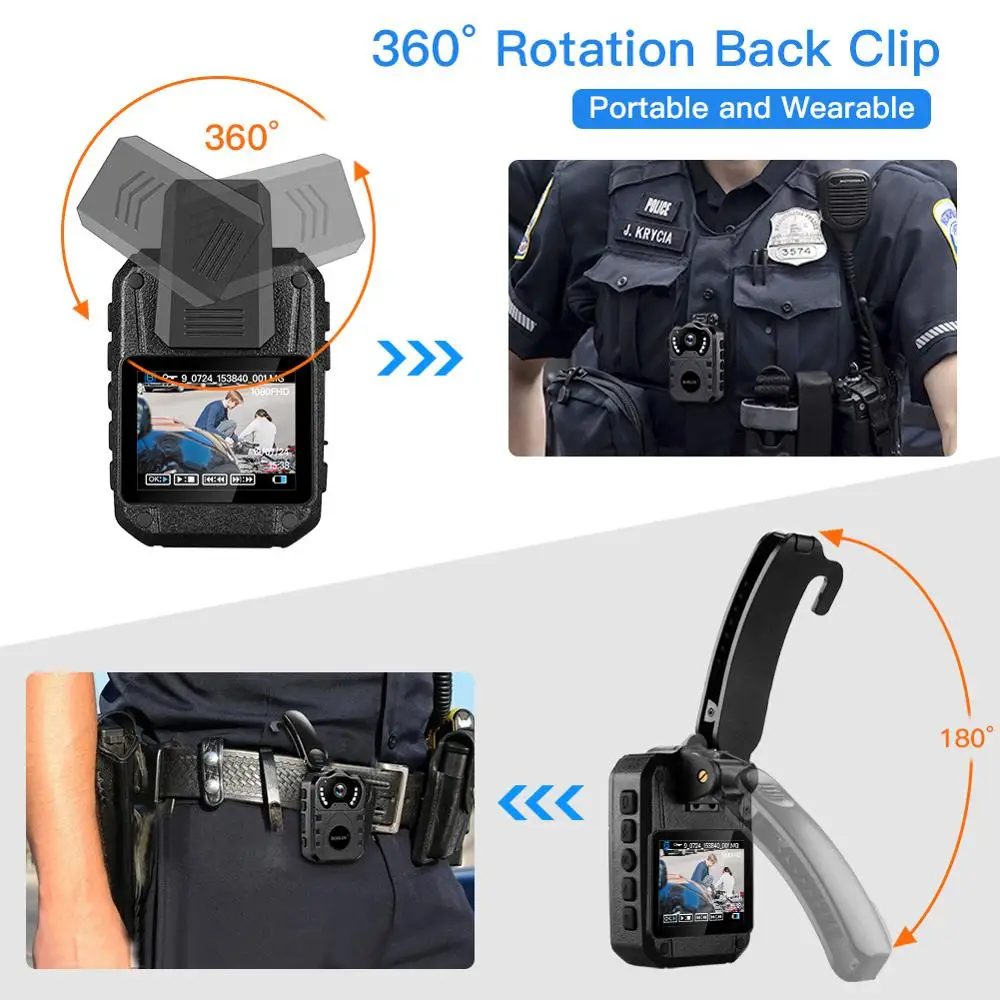 BOBLOV WN10 HD 1080P Body Cam Portable IR Night Vision Police Camera Loop Recording Security DVR Video Recorder Wearable on - Портативная камера BOBLOV WN10 HD 1080P Body Cam с ИК-ночным видением, цикличной записью, защитой записи видео с места происшеств