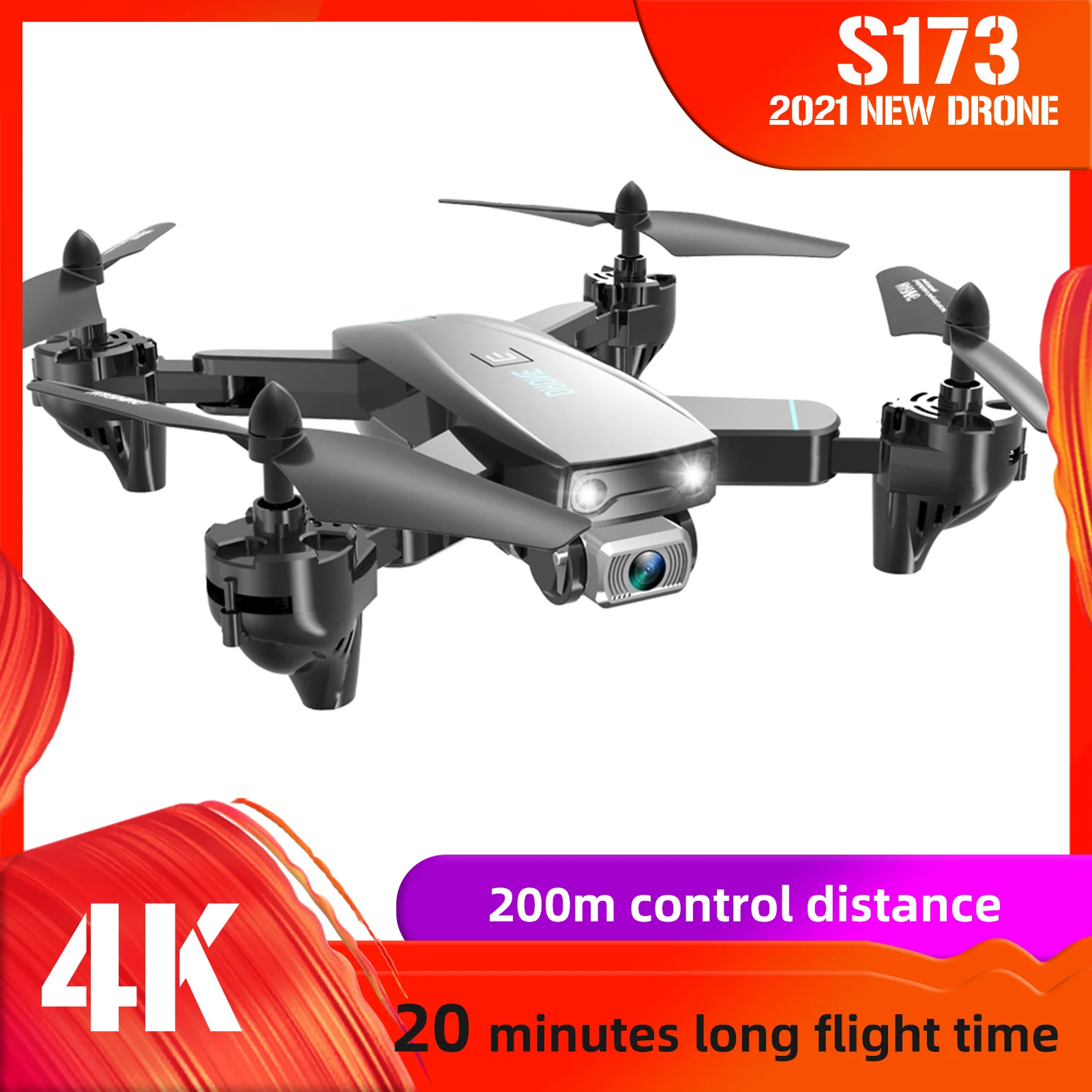 Квадрокоптер CSJ S173 складной с камерой 4K Wi-Fi FPV | Игрушки и хобби
