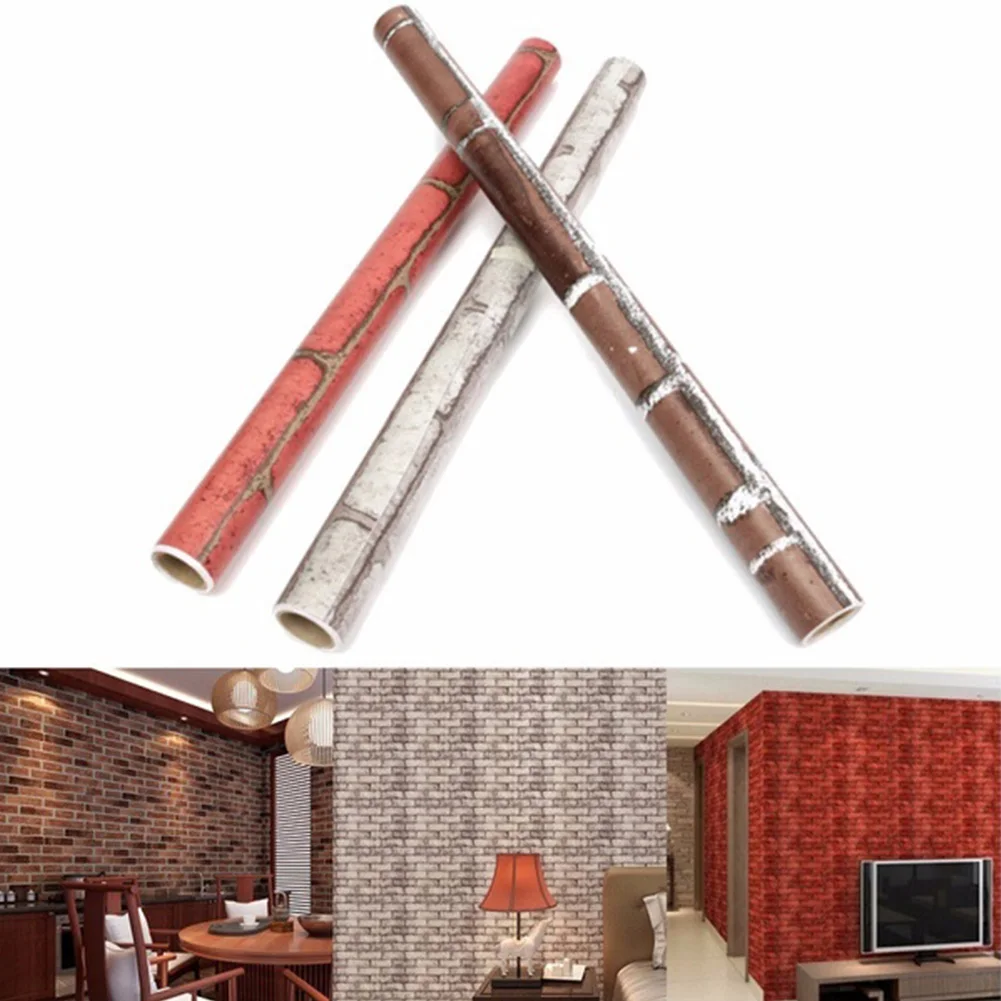 

Brick Stone Wall Paper Chinese Rustic Vintage 3D PVC Exfoliator Embossed Washable WallPaper Livingroom Backdrop 100X45cm