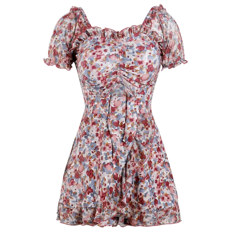 

Swimsuits Women Summer Swimming Costume Women's Bathing Suits Skirt Japanese Floral Drawstring Swimsuit Animal Spandex