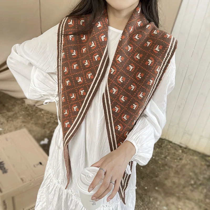 

Knitted shawl female wool scarf with fake collar waistcoat Outdoor Decorate winter wrap shawls
