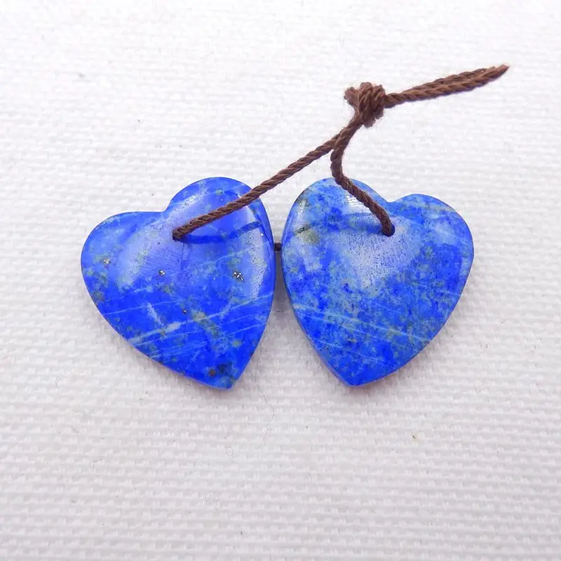 

Natural Stone Lapis Lazuli Front Drilled Heart Earring Bead 21x19x5mm 6g Fashion Jewelry Women Earrings Accessories